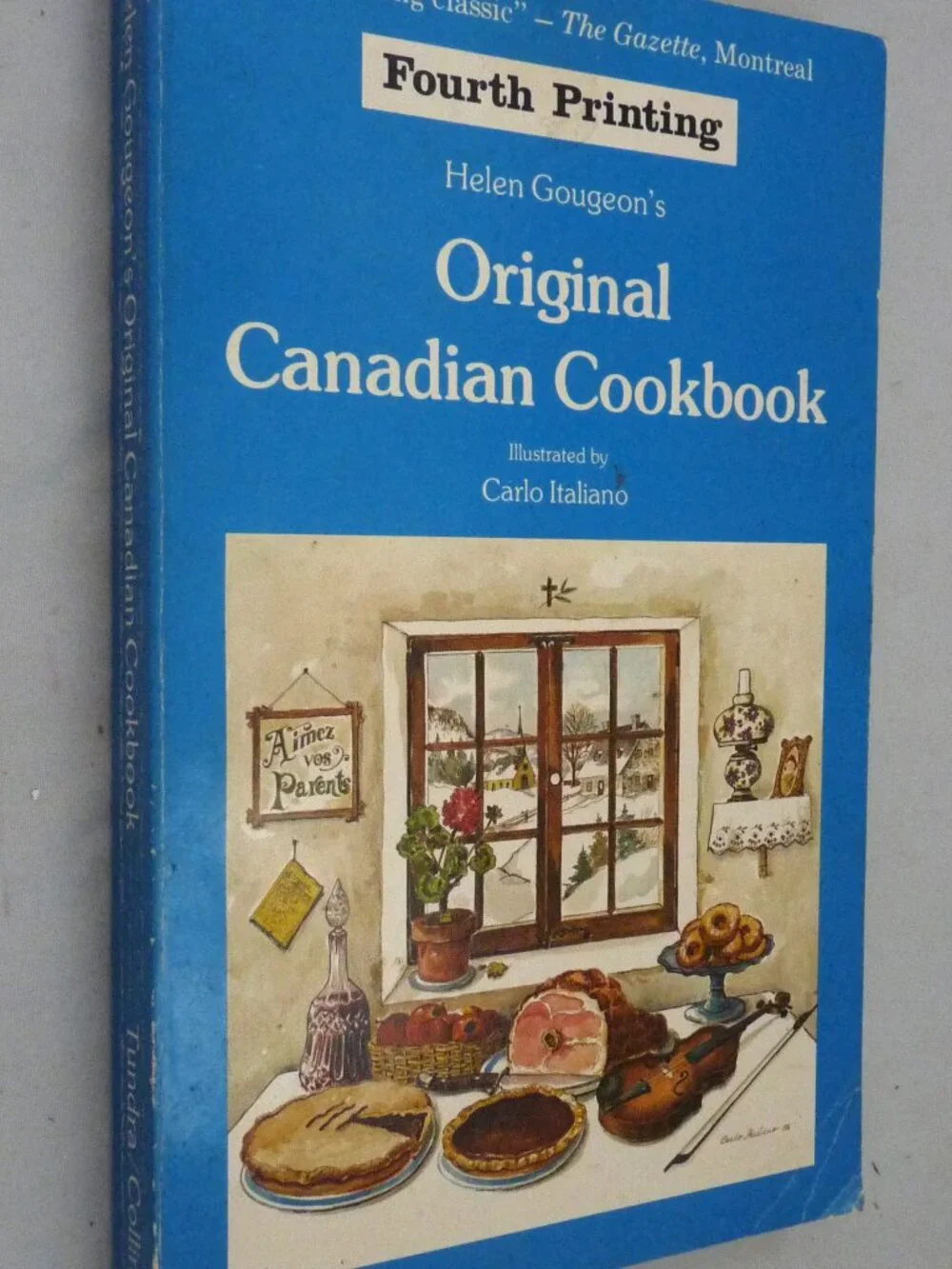 Original Canadian Cookbook Helen Gouheon vintage book Carlo Italiano art